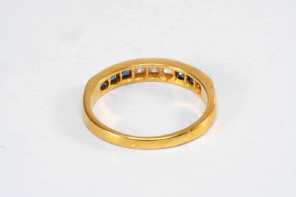 Bague en Plaqué Or avec pierres de Zirconium et pierres bleues Ma boutique