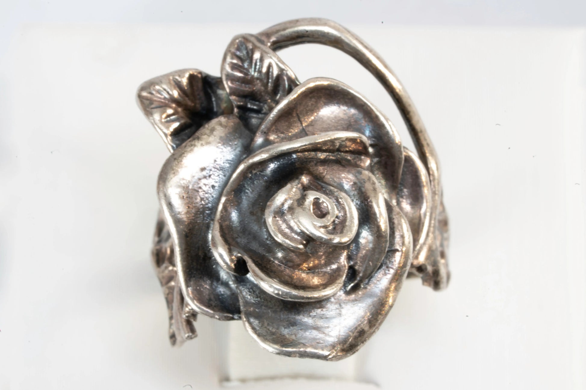 Bague en Argent motif rose sculté Ma boutique
