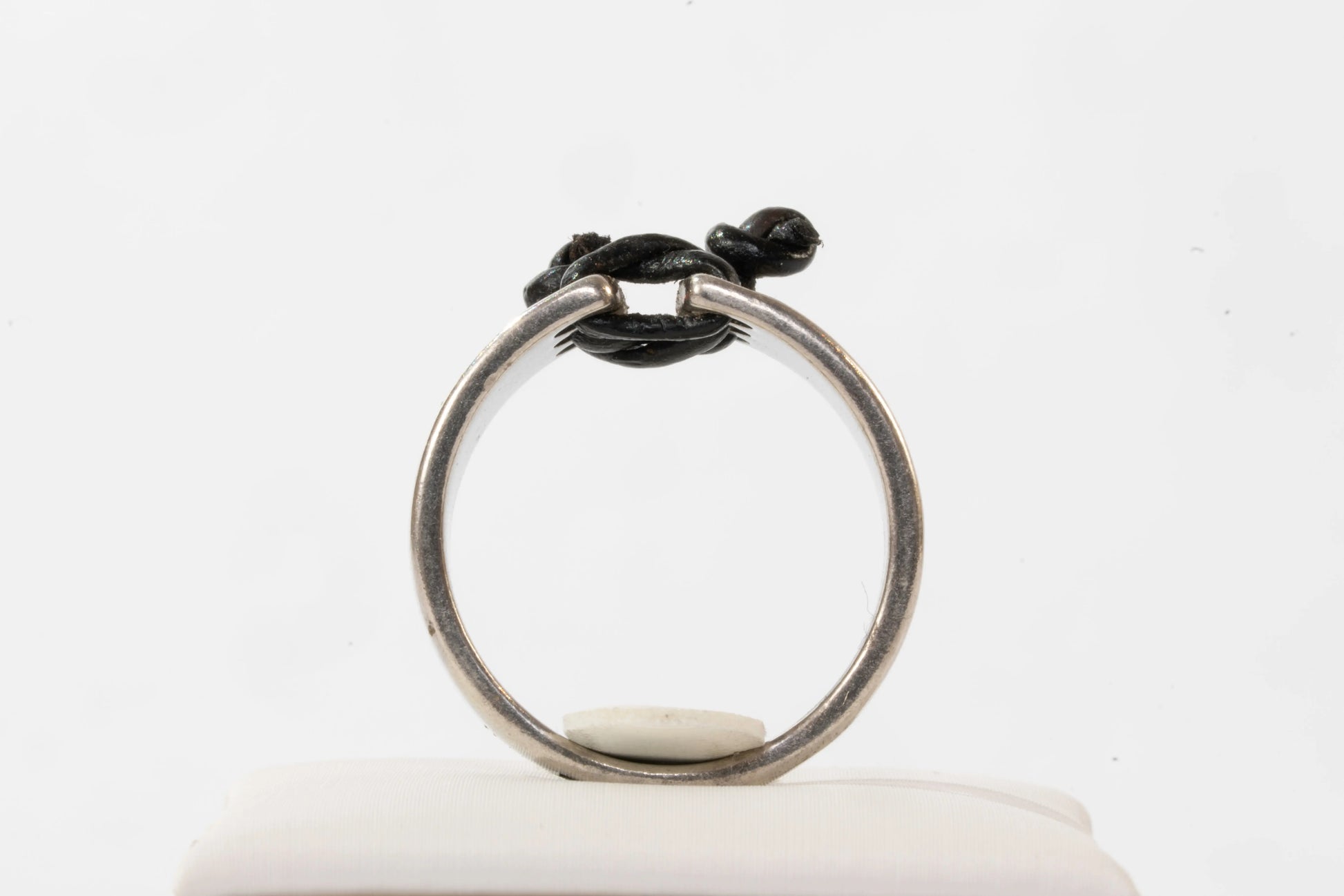 Bague en Argent avec lien en cuir Ma boutique