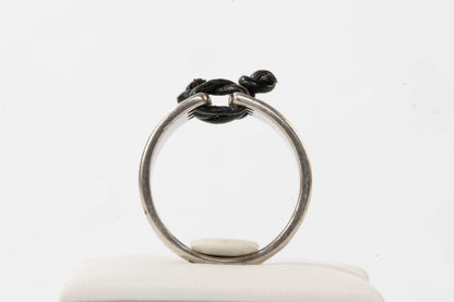 Bague en Argent avec lien en cuir Ma boutique
