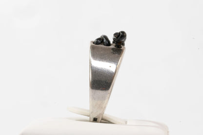 Bague en Argent avec lien en cuir Ma boutique