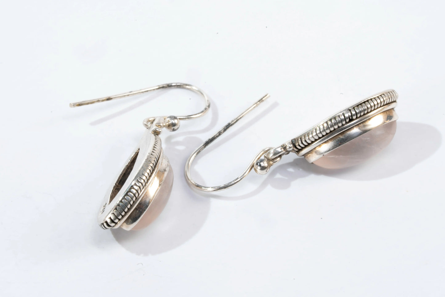 Boucles d'oreilles en Argent avec pierre de quartz rose Ma boutique