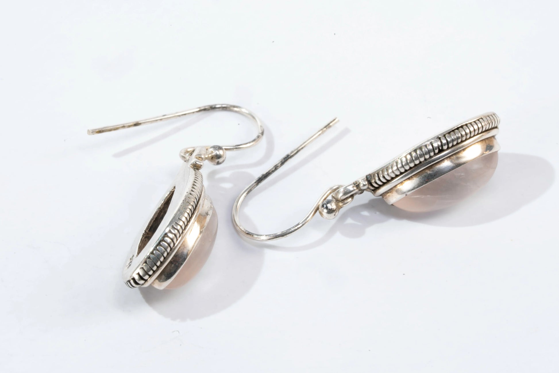Boucles d'oreilles en Argent avec pierre de quartz rose Ma boutique