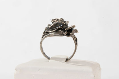 Bague en Argent motif rose sculté Ma boutique