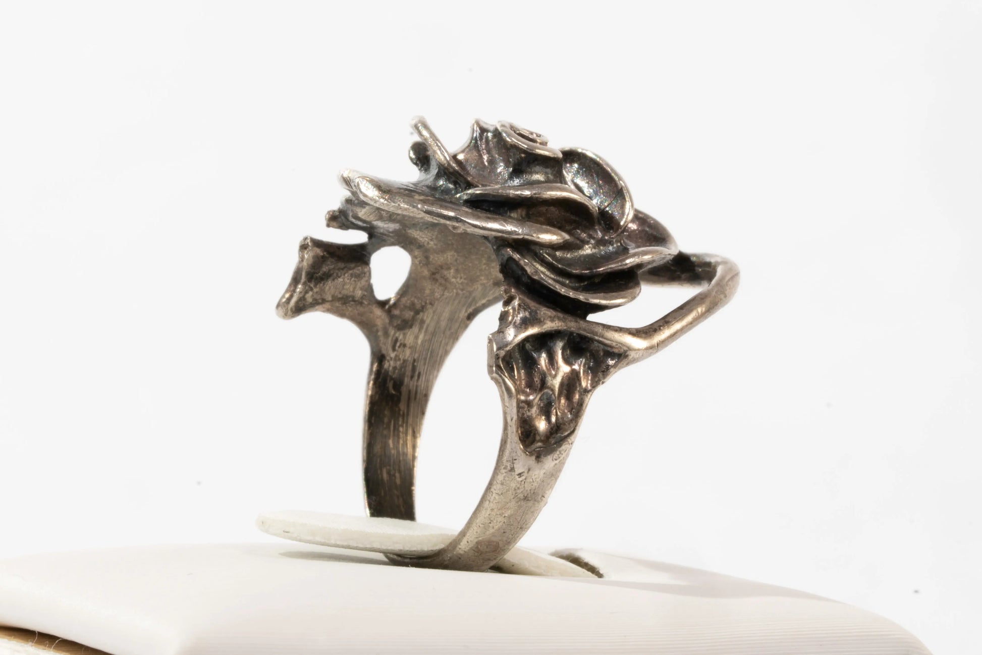 Bague en Argent motif rose sculté Ma boutique