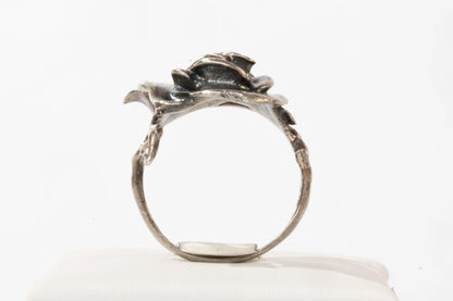 Bague en Argent motif rose sculté Ma boutique