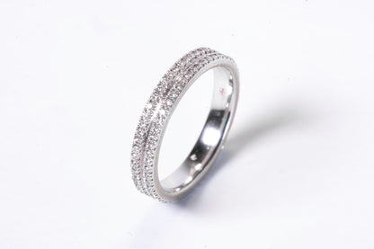 Alliance Mauboussin Double Rang Diamants – Or Blanc
