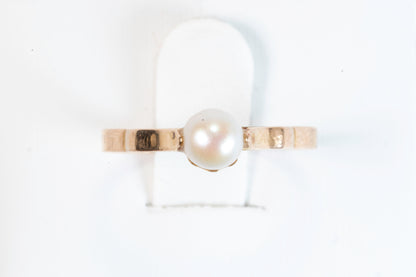 Bague Solitaire Perle de Culture Monture Classique Or 18K