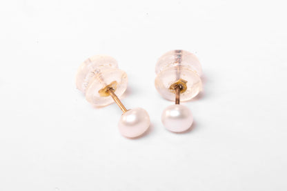 Boucles d'Oreilles clous Perle de Culture Or Jaune 9K