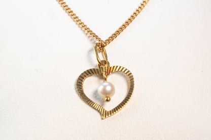 Collier Pendentif Or Jaune 18K et Perle de Culture Solitaire