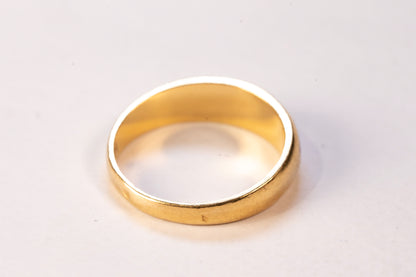 Alliance Jonc Bombée Or Jaune 18K et Marqueterie d'Émail