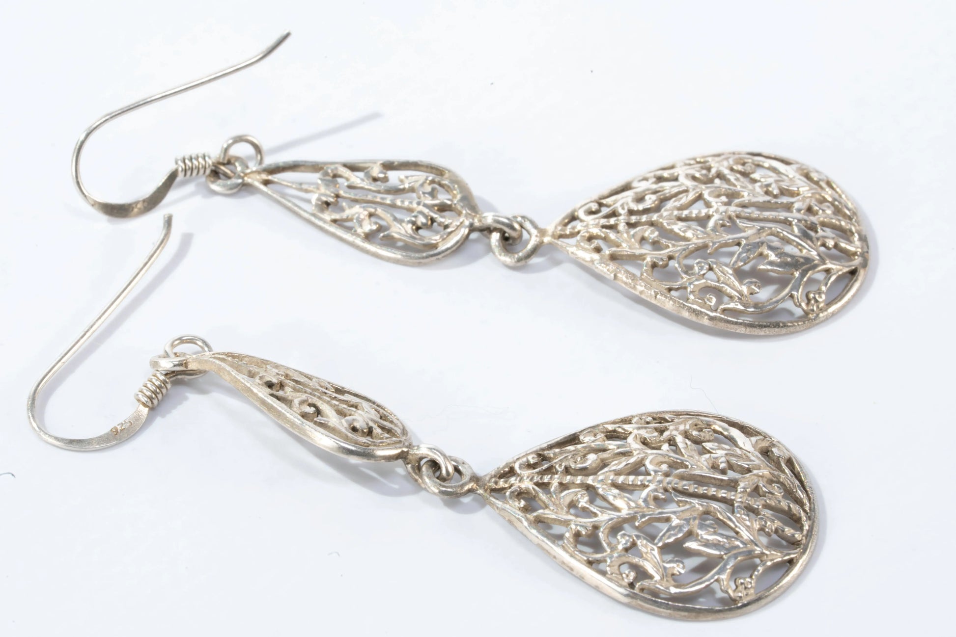 Boucles d'oreilles en Argent avec détails feuilles en filigrane Ma boutique