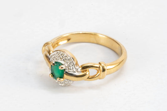 Bague en Plaqué Or sertie d'une émeraude Ma boutique