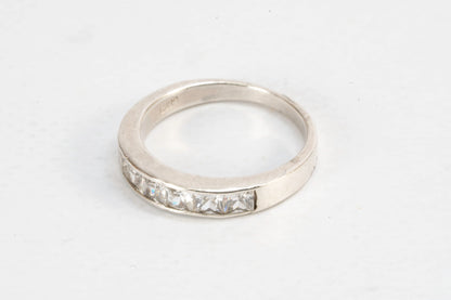Bague en Argent avec pierres de Zirconium en rangée rectangulaire Ma boutique