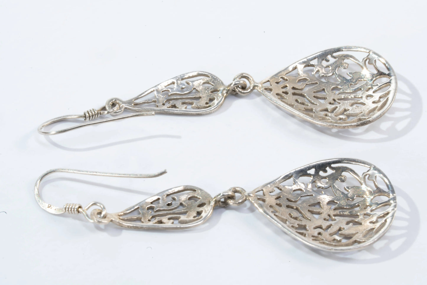 Boucles d'oreilles en Argent avec détails feuilles en filigrane Ma boutique