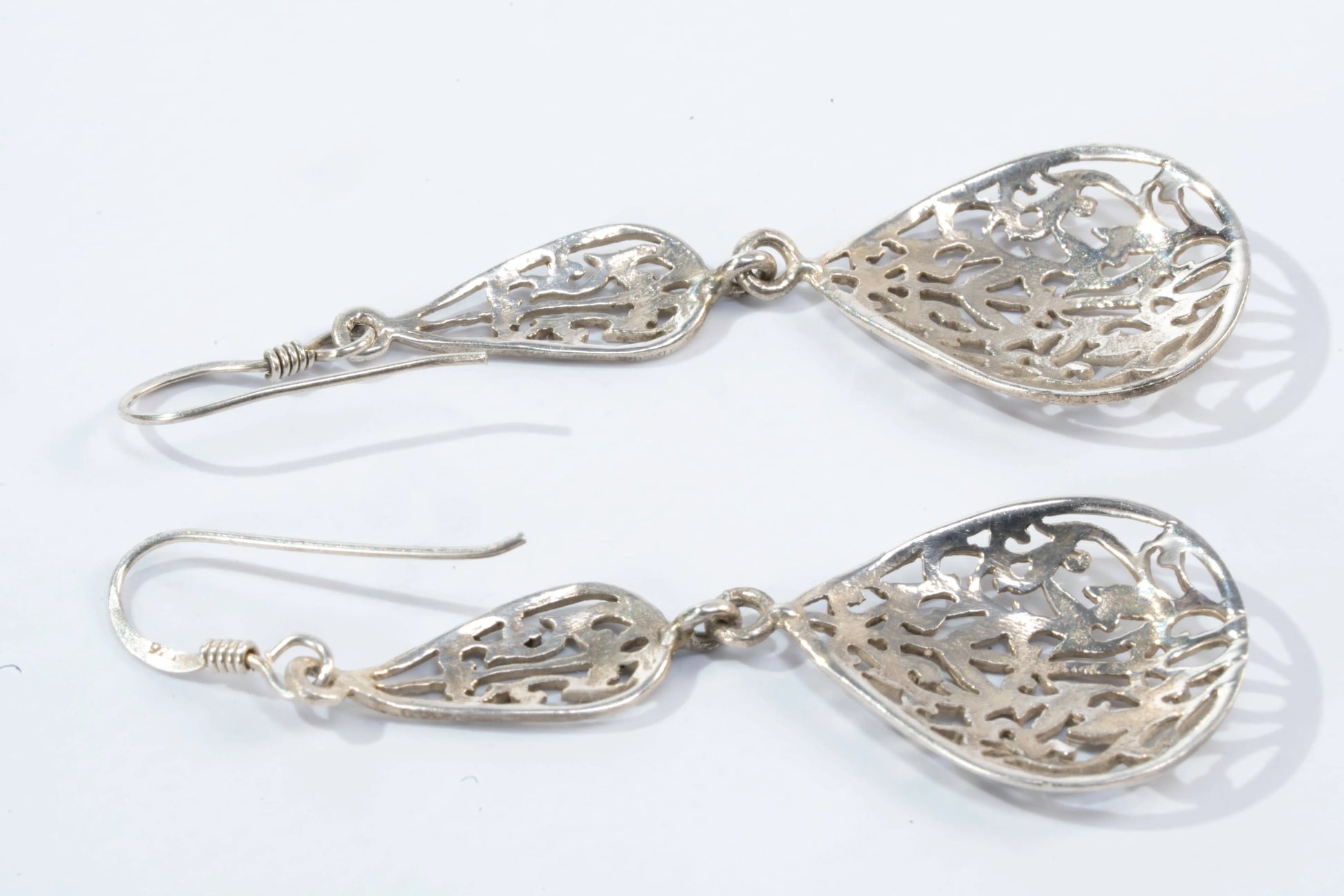 Boucles d'oreilles en Argent avec détails feuilles en filigrane Ma boutique