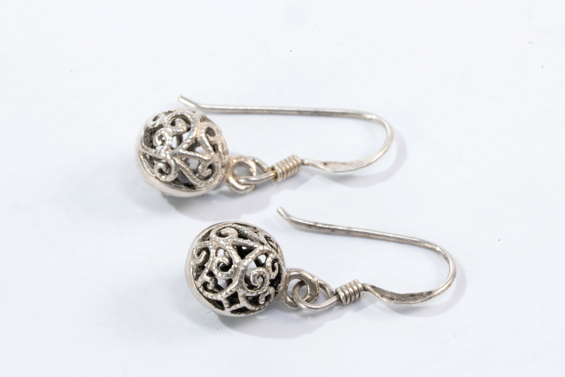 Boucles d'oreilles en Argent forme boule en filigrane Ma boutique
