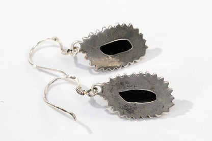 Boucles d'oreilles dormeuses en Argent avec pierres Onyx noires Ma boutique