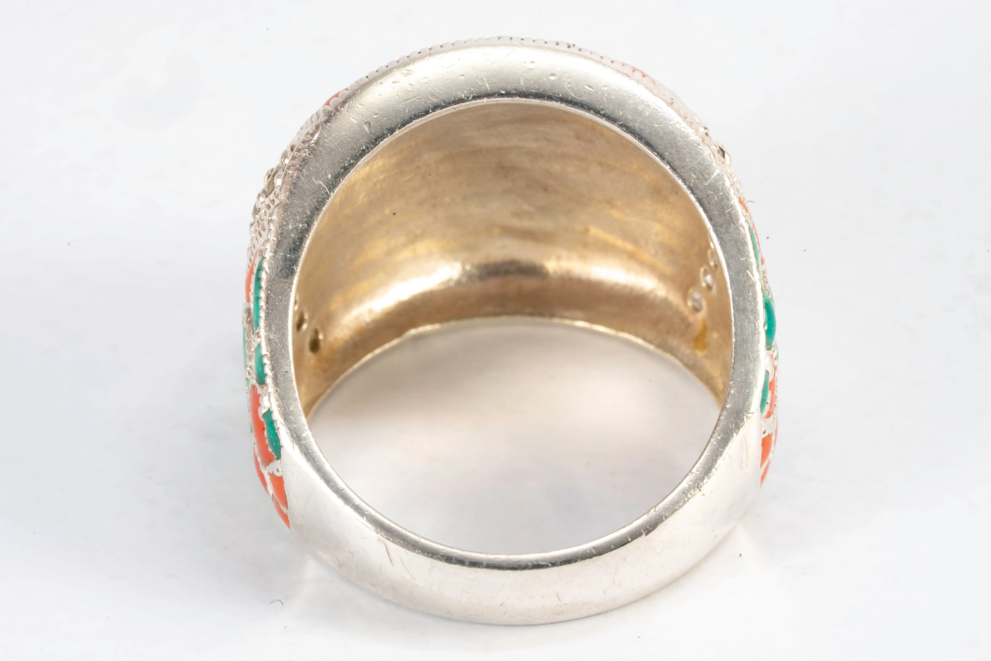Bague en Argent avec motifs fleurs en émail coloré et pierres de Zirconium Max & Lucie