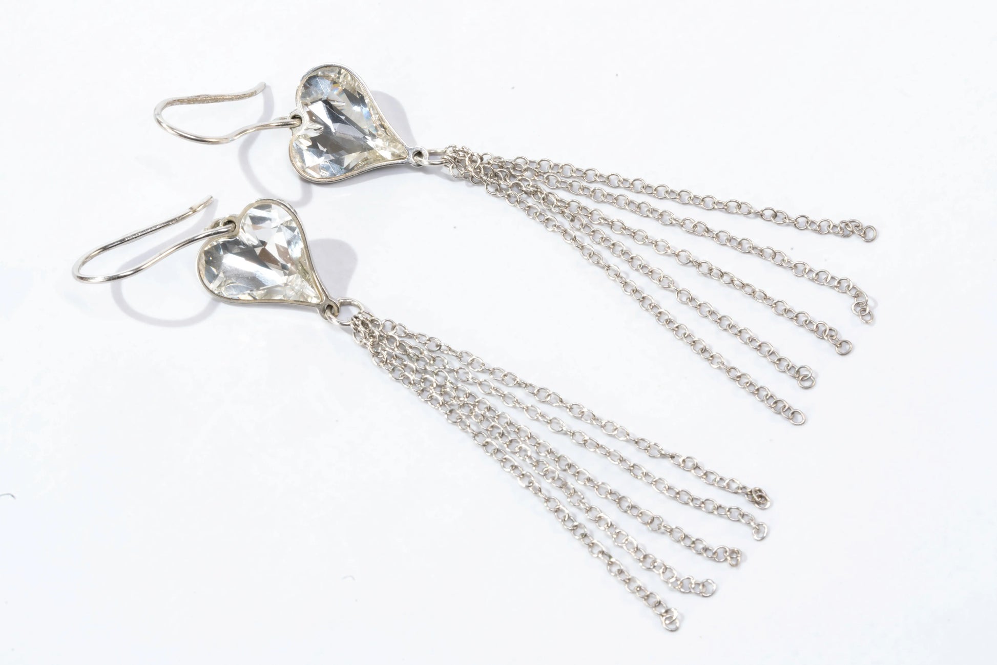 Boucles d'oreilles en Argent avec coeur et multi fils Ma boutique