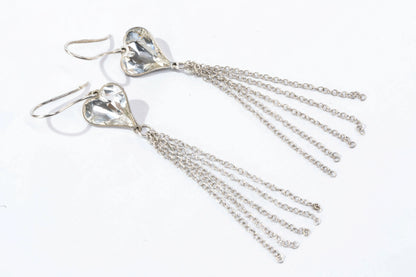 Boucles d'oreilles en Argent avec coeur et multi fils Ma boutique