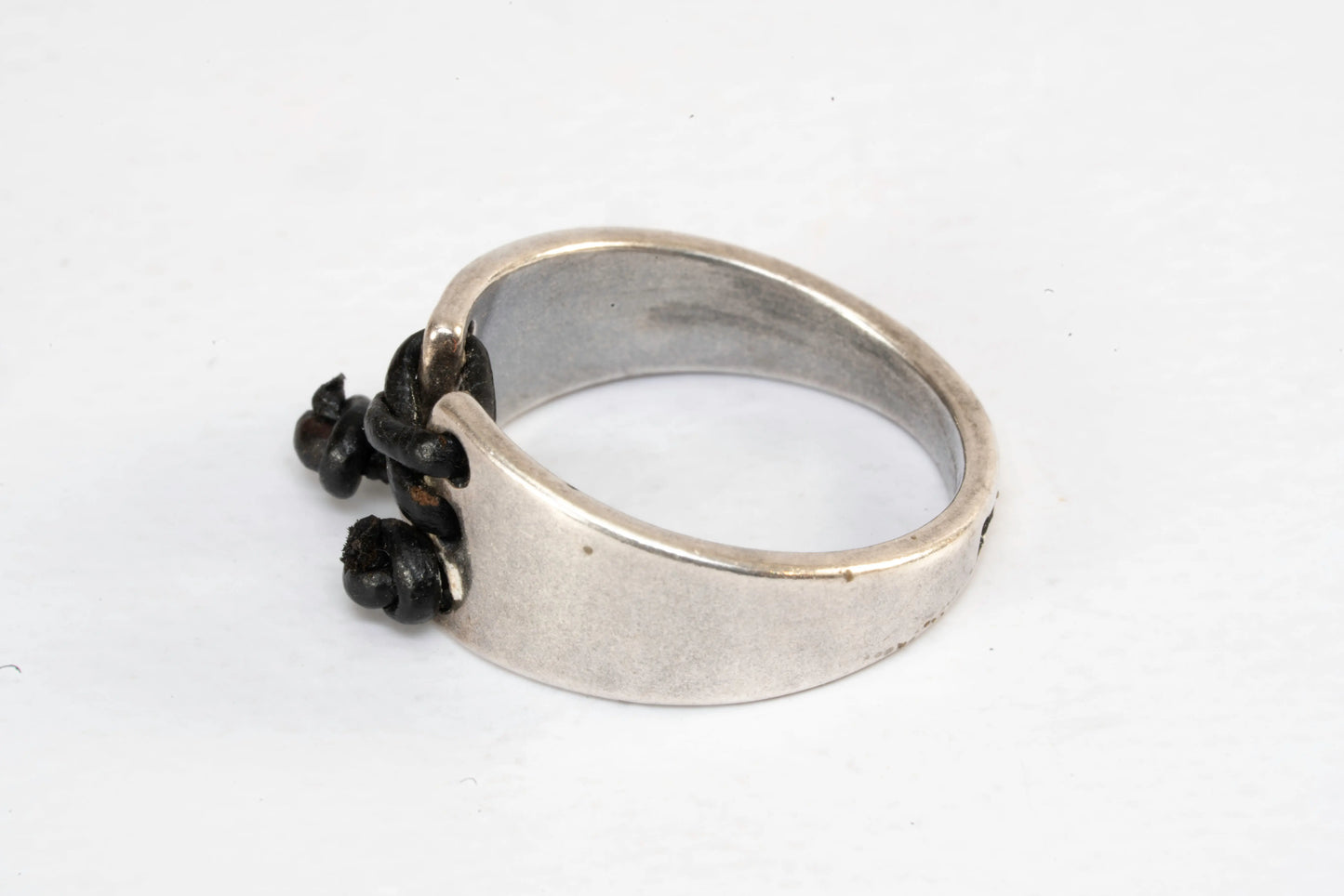 Bague en Argent avec lien en cuir Ma boutique