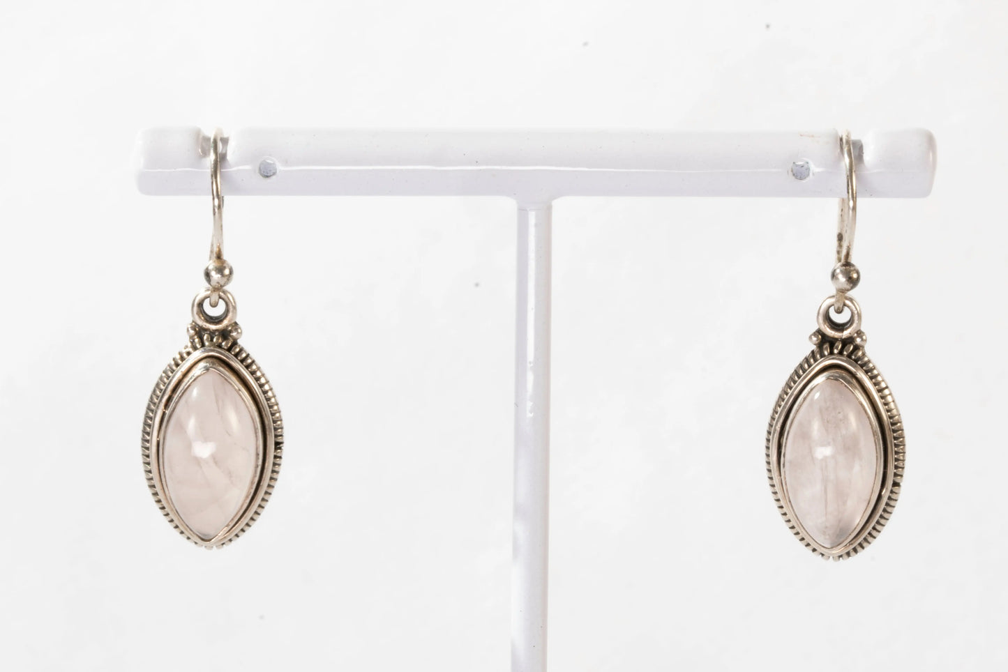 Boucles d'oreilles en Argent avec pierre de quartz rose Ma boutique