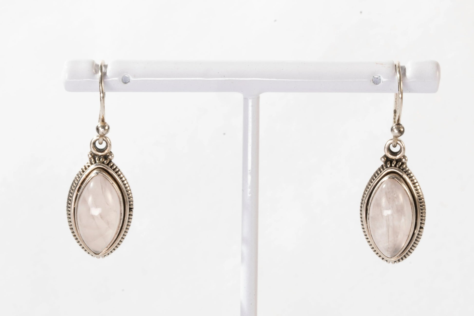 Boucles d'oreilles en Argent avec pierre de quartz rose Ma boutique