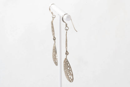 Boucles d'oreilles en Argent avec détails feuilles en filigrane Ma boutique
