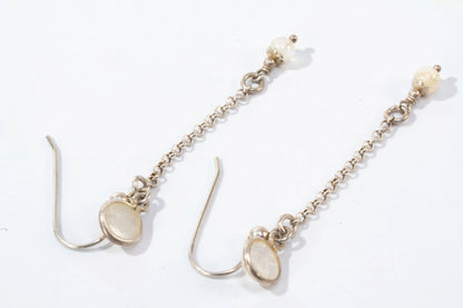 Boucles d'oreilles en Argent avec 2 pendentifs opale Ma boutique