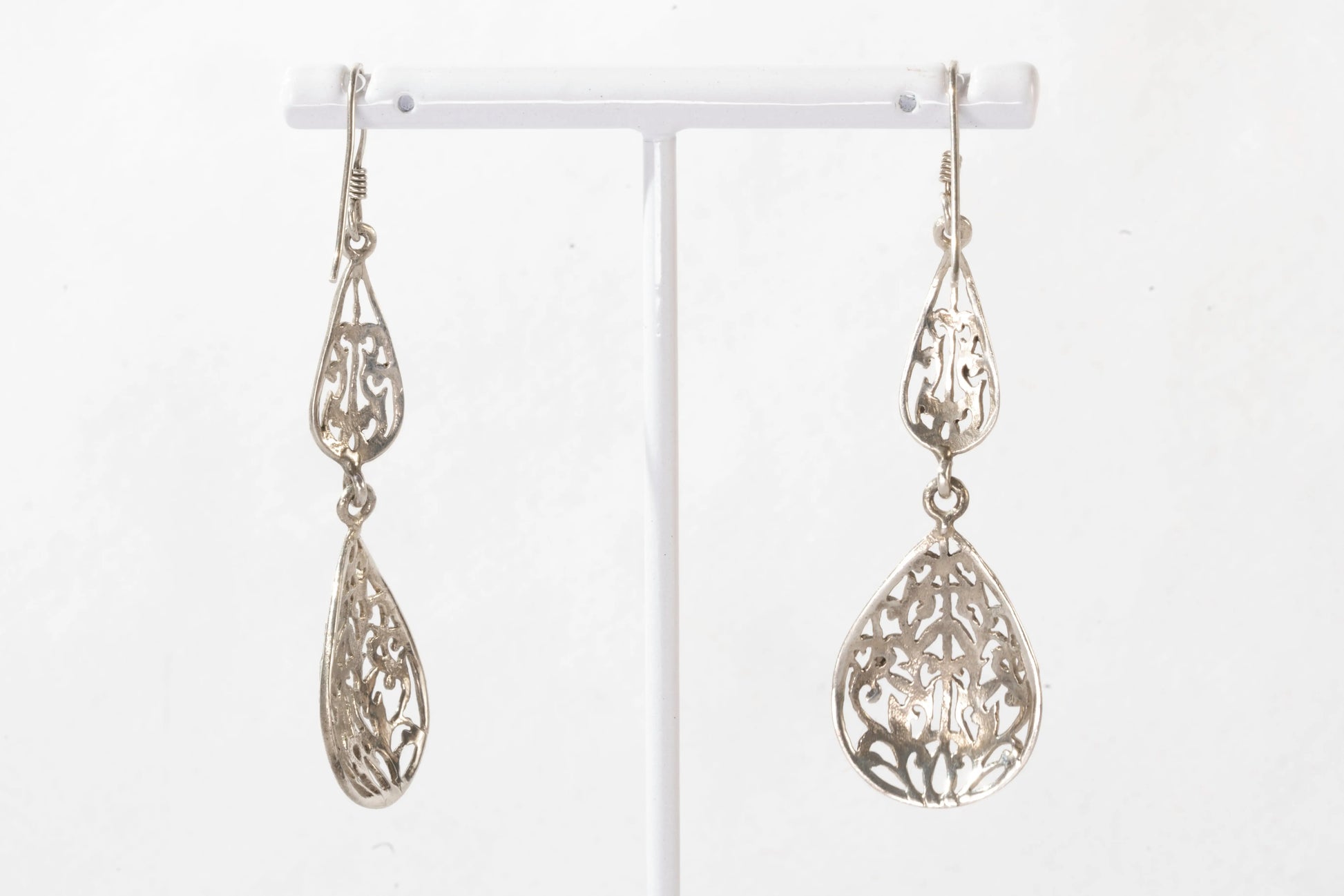 Boucles d'oreilles en Argent avec détails feuilles en filigrane Ma boutique