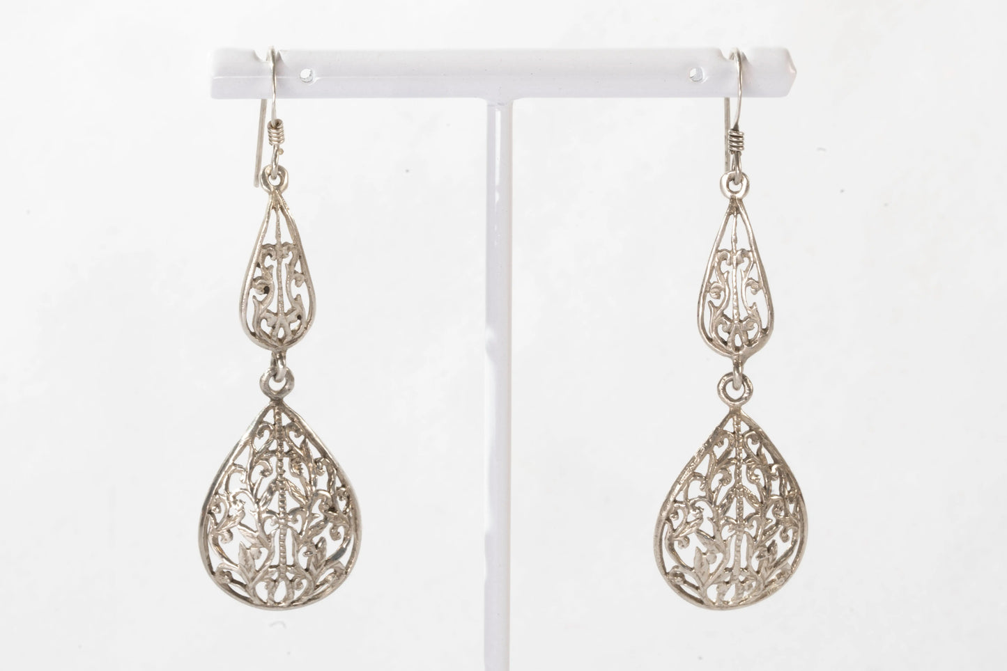 Boucles d'oreilles en Argent avec détails feuilles en filigrane Ma boutique