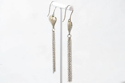 Boucles d'oreilles en Argent avec coeur et multi fils Ma boutique