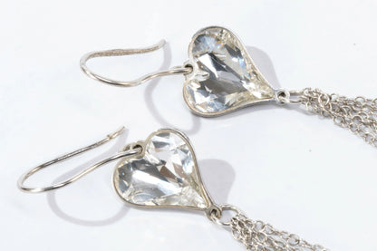 Boucles d'oreilles en Argent avec coeur et multi fils Ma boutique