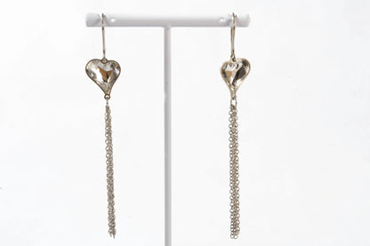 Boucles d'oreilles en Argent avec coeur et multi fils Ma boutique