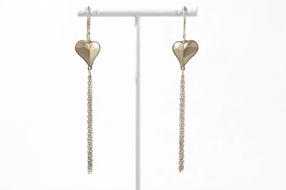 Boucles d'oreilles en Argent avec coeur et multi fils Ma boutique