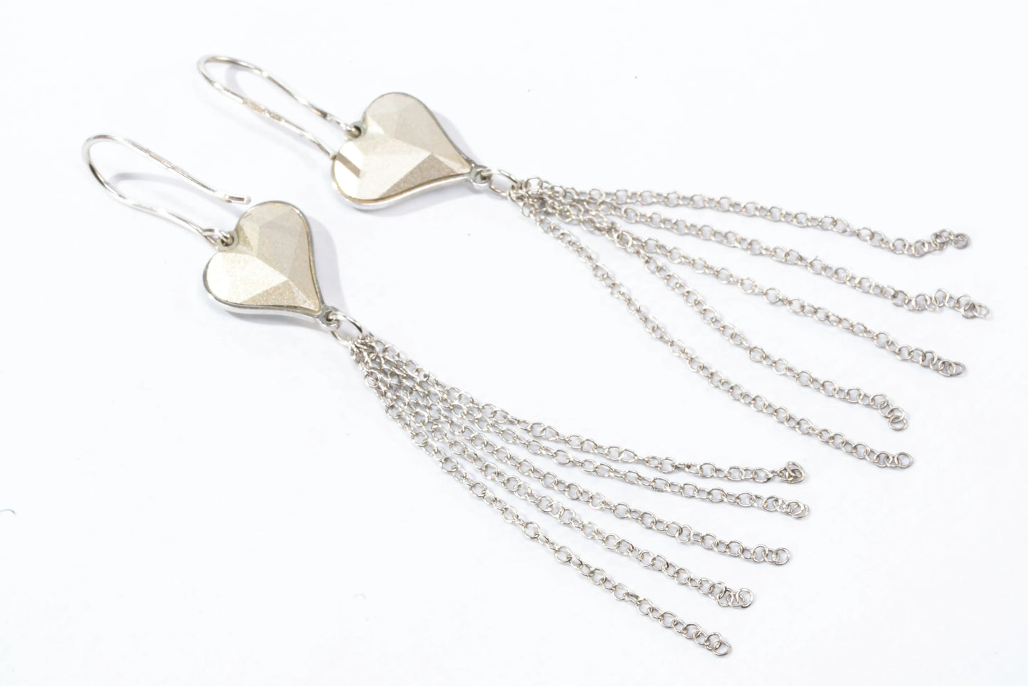 Boucles d'oreilles en Argent avec coeur et multi fils Ma boutique