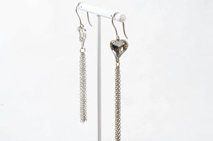 Boucles d'oreilles en Argent avec coeur et multi fils Ma boutique