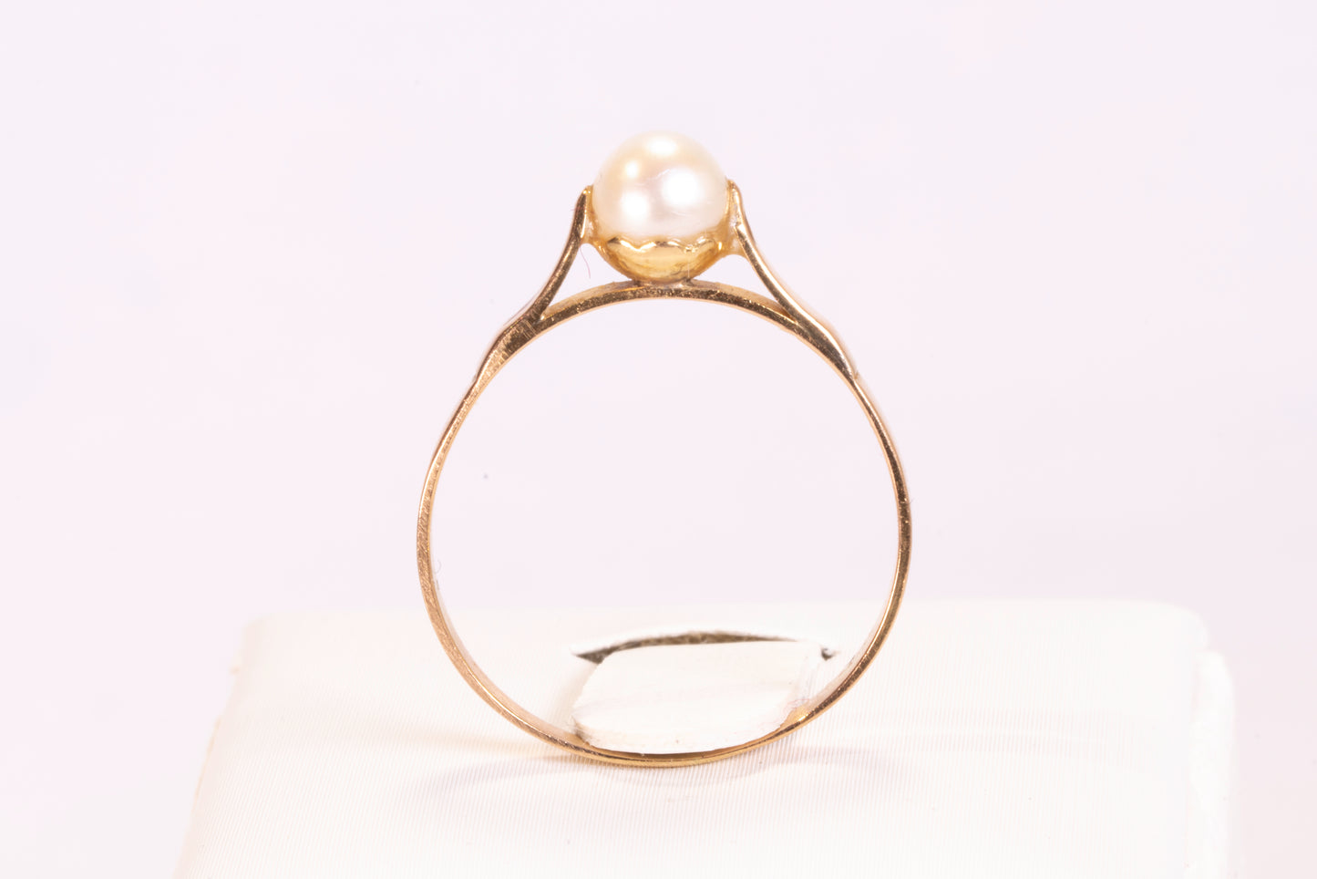 Bague Solitaire Perle de Culture Monture Classique Or 18K