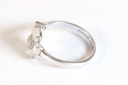 Bague Mauboussin Éternité Tendresse – Or Blanc, Nacre et Diamants