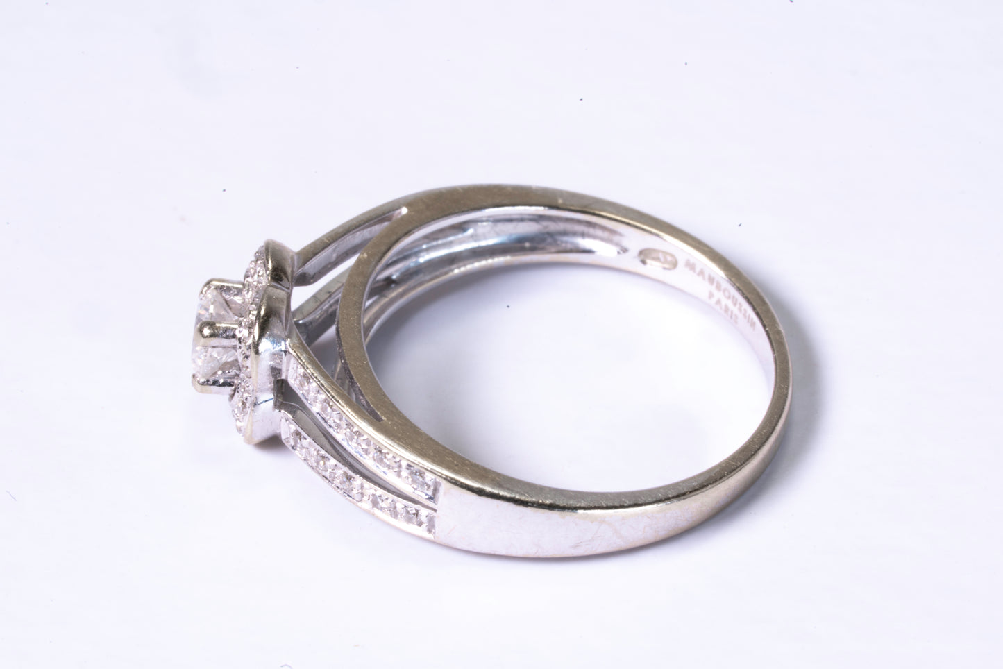 Bague Solitaire Mauboussin Chance of Love – Or Blanc et Diamants