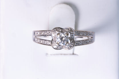 Bague Solitaire Mauboussin Chance of Love – Or Blanc et Diamants