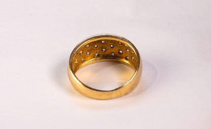 Bague Or Jaune 18K et Oxydes de Zirconium