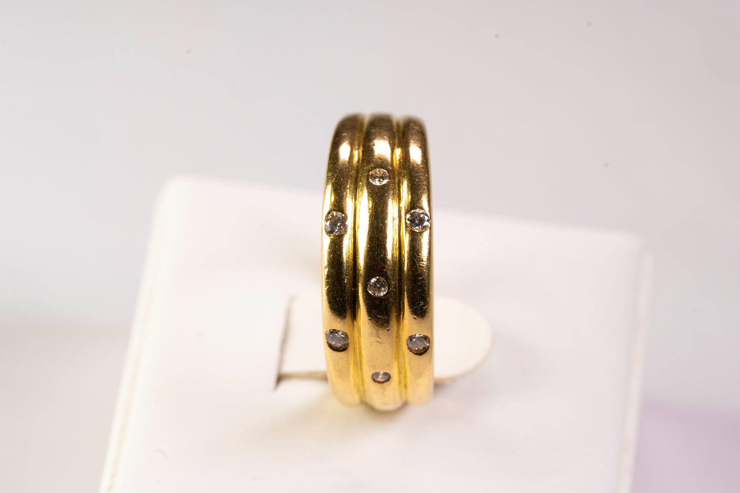 Bague trois anneaux Or Jaune 18K et Diamants