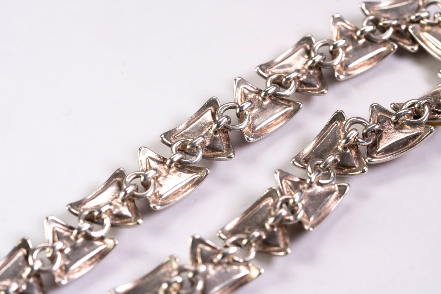 Bracelet Argent et Cabochons d'Ambre triangulaires