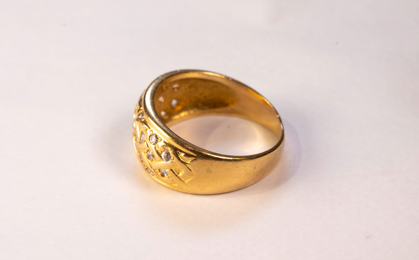 Bague Or Jaune 18K et Oxydes de Zirconium