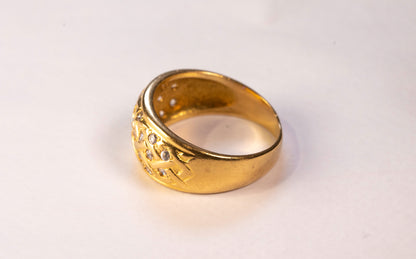 Bague Or Jaune 18K et Oxydes de Zirconium