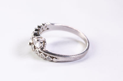 Bague Toi et Moi Asymétrique en Argent et Oxydes de Zirconium