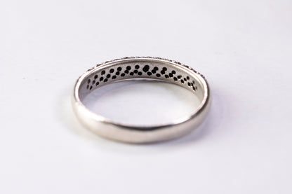 Alliance Demi-tour Pavée en Argent 925, Oxydes de Zirconium Blancs