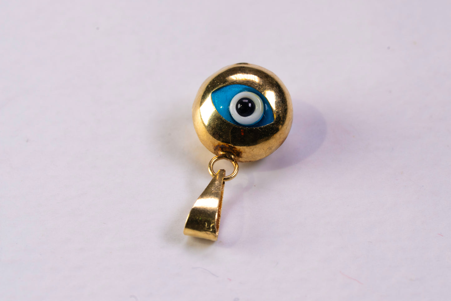 Pendentif "Nazar" en Or Jaune 14 Carats, et Œil Turc en Verre Cobalt
